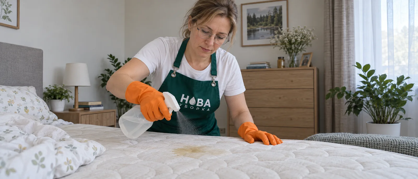 Нанесение уксусного раствора