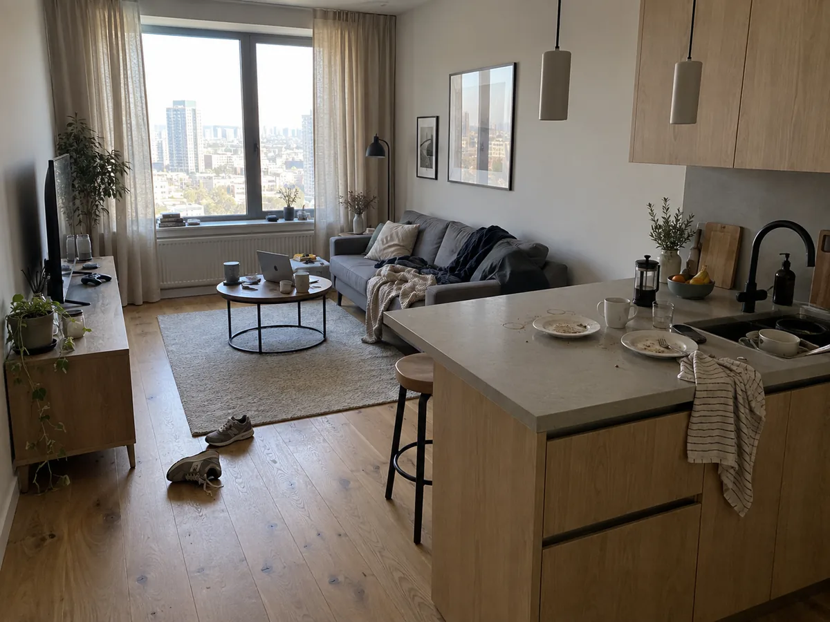 Генералка в квартире-студии 28 м² - до уборки